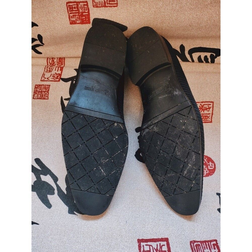EUC! Stacy Adams 'Tazewell' Black Slip-On Textile Patterned Upper w/Tassle. 12M - Picture 4 of 8